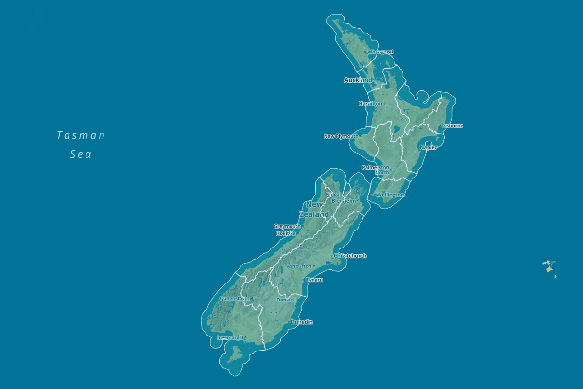 LAWA map of Aotearoa New Zealand LAWA map of Aotearoa New Zealand