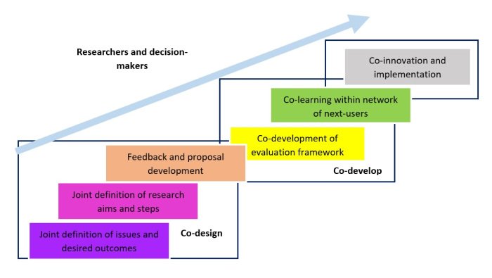 An indication of the steps in the co-innovation research process,