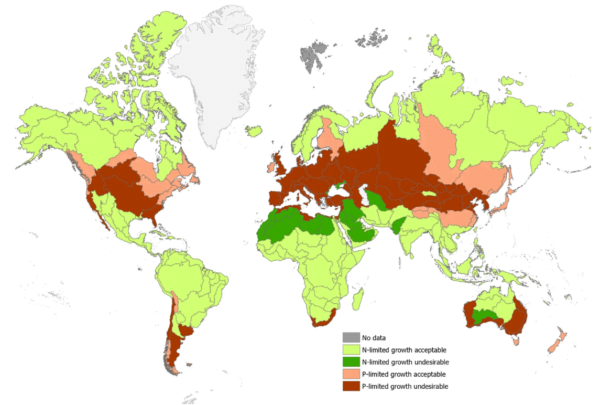 Global map of periphyton growth limited by P and N