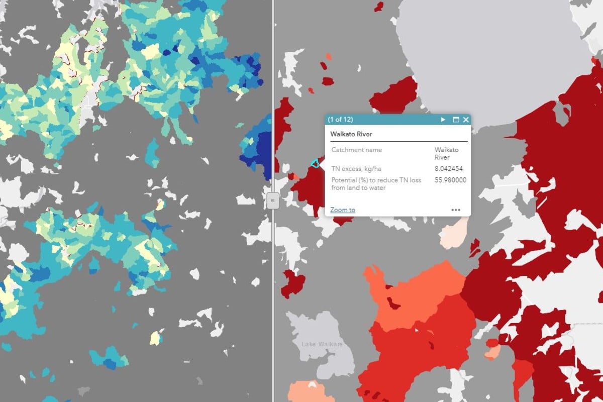 Interactive Map: TN in excess of current national rules and the potential for mitigation strategies to reduce TN losses by 2035