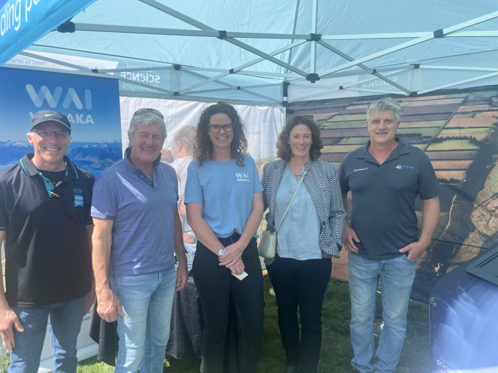 The team meet Minister O’Connor at the Our Land and Water tent at the Wanaka A&P Show