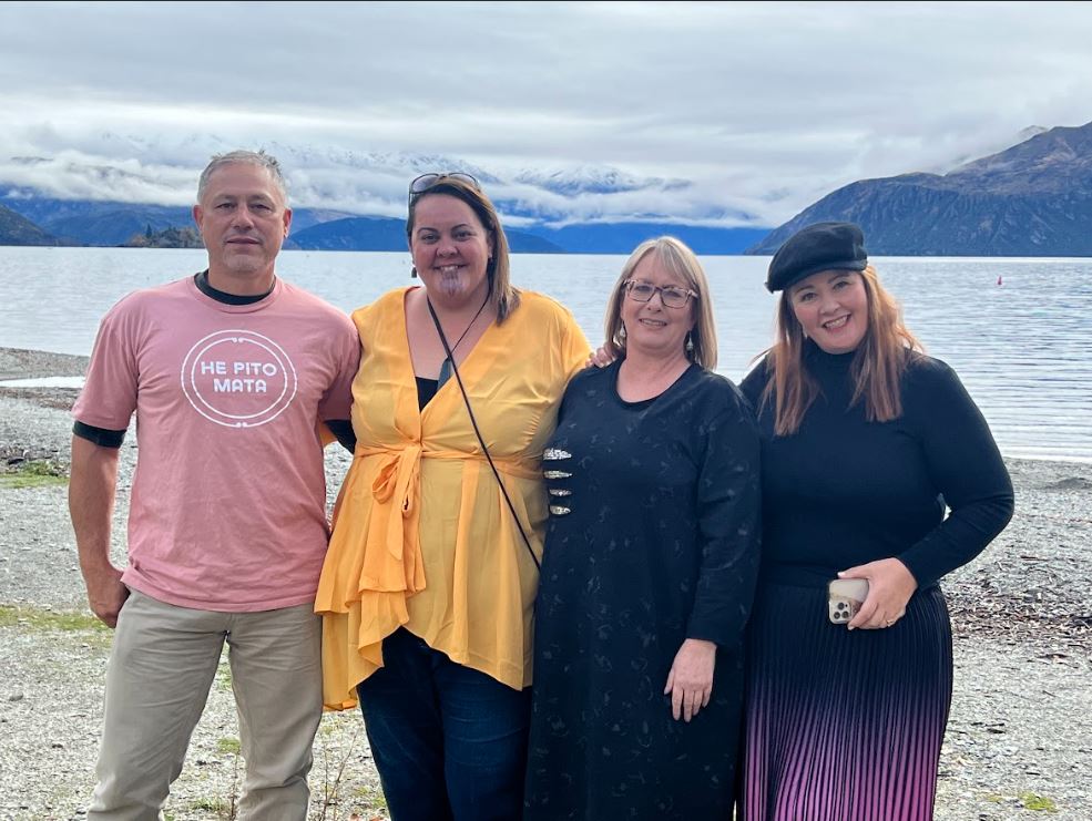 Glen Skipper (Te Kahui Rau project lead), Te Raumahora Hema (mātauranga Māori lead), Sonya Cole (project administration lead), Bry Kopu (project manager)